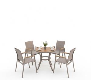 Ensemble <span class=keywords><strong>de</strong></span> salle à manger moderne en WPC pour extérieur, table <span class=keywords><strong>et</strong></span> chaises <span class=keywords><strong>de</strong></span> <span class=keywords><strong>jardin</strong></span> en <span class=keywords><strong>aluminium</strong></span> imperméables, prix d'usine, pour villa, terrasse <span class=keywords><strong>et</strong></span> complexe hôtelier - Product Image 5