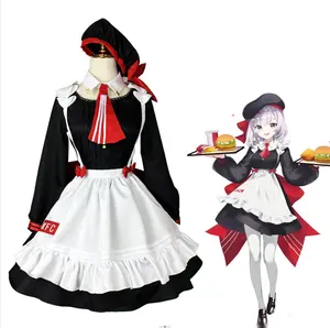Alta calidad al por mayor Genshin Impact Anime Cosplay disfraz Lolita Maid vestido Halloween fiesta Noelle disfraz