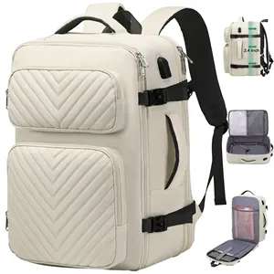 Custom Stylish Flight Extra Large Travel Luggage Backpack With Toiletry Bag Carry On Bag Fits 17.3 Inch Laptop