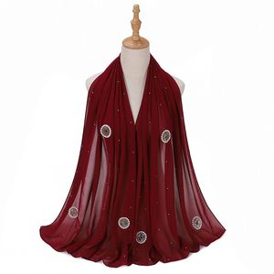 Nuevo Pañuelo de Gasa con Estampado de Perlas de Estilo Bohemio de 70*175 CM, Pañuelo de Moda para Mujer, Hiyab, Pañuelo para la Cabeza para Viajes YHK0082 - Product Image 1
