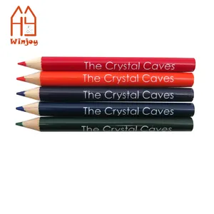 5 renk yuvarlak çubuk ahşap kalem sıcak baskı beyaz LOGO özel müşteri Pantone renk ahşap kalem özel ambalaj renk kurşun
