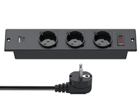 Almanya ab 3 çıkışları 2 USB portu gömme güç şeridi masaüstü soket 2M güç kablosu ile konferans masası