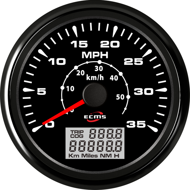 White 85mm 9-32V 35MPH GPS Speedometer for Diesel Truck