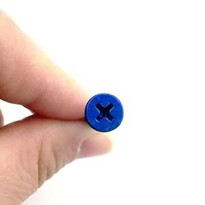 Vis à béton auto-taraudeuses en acier au carbone, tête fraisée cruciforme Phillips, filetage haut-bas, zinc bleu, Ruspet Masonry - Product Image 3