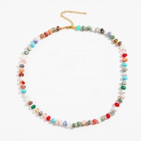 Collier multi-pierres précieuses 8mm perles colorées en pierre naturelle collier de pierres précieuses nouées à la main bijoux