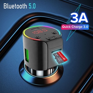7 colores coche Bluetooth música sin pérdidas tipo C QC3.0 cargador USB TF Audio coche REPRODUCTOR DE <span class=keywords><strong>Mp3</strong></span> Radio transmisor FM - Product Image 3