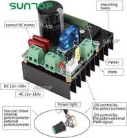 Contrôleur de vitesse de moteur PWM 12V-110V AC / 15-160V DC 300W, régulateur de carte de commande de moteur, module de régulateur pour ventilateur, pompe, souffleur
