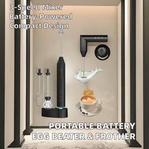 Nuovo Mini <span class=keywords><strong>frullatore</strong></span> commerciale portatile USB e potente produttore di schiuma portatile per latte a velocità variabile manuale - Product Image 2