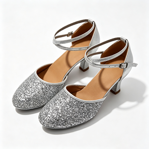 Chaussures de <span class=keywords><strong>danse</strong></span> pour femmes, argentées, classiques, avec doublure en coton pailleté, pour la <span class=keywords><strong>danse</strong></span> de salon/latine/salsa/<span class=keywords><strong>kizomba</strong></span> - Product Image 3