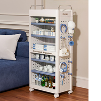 Étagère de rangement pour livres pliable en plastique PP multi-niveaux mobile, pratique, chariot latéral de table pour étudiants, étagère de rangement pour la vie quotidienne