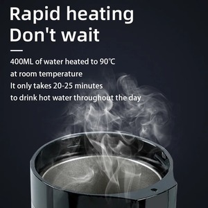 Portable Car Heating Cup 400ml Stainless Steel Touch Screen Digital Display Water Warmer Bottle Cup Car <b>Kettle</b> Intelligent Car E - Product Image 5