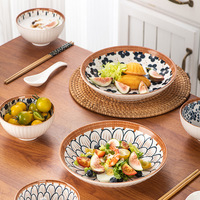 Vente en gros 2024 - Ensemble de bols en céramique de style japonais de 4,5 pouces avec emballage personnalisé - Ensemble de vaisselle en porcelaine - Assiettes et plats - Ensembles de vaisselle