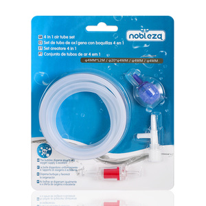 Nobleza 4-in-1 accessori pompa aria acquario 2m X 4mm tubo di ossigeno 1x valvola di ritegno 1x pietra d'aria per specie ittiche - Product Image 2