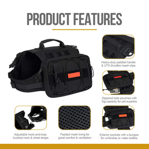 Özel toptan yüksek kalite açık seyahat ayarlanabilir Pet kedi koşum sırt çantası köpek paketi taktik sırt çantası koşum - Product Image 3