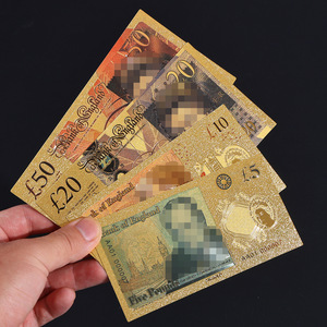 Set di 4 Banconote Britanniche GB Placcate in Oro 24K per Collezione, Vendita Calda 2026 - Product Image 3