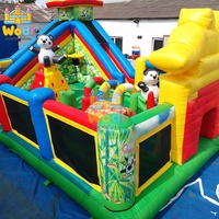 WODI - Castillo Inflable de PVC de Grado Comercial de 0,55 mm, Castillo Inflable con Tobogán, Barco Pirata Inflable, Actividad para Carnaval Escolar Acuático