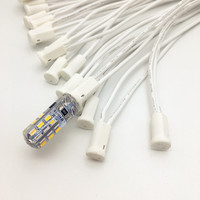 Fil en silicone blanc de 0,5 mm² résistant aux hautes températures, support de lampe en céramique halogène G4 de 30 cm