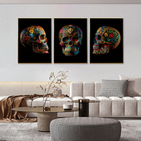 Crâne de sucre mexicain coloré 40 toile Art-petit décor à la maison impression murale affiche peinture