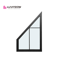 Diseño moderno 58/40, Marco grande, ventana de arco, bisagras abatibles de doble acristalamiento, Columpio de madera, estilo abierto para hoteles, apertura Horizontal