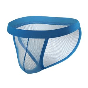 2026 <b>Men</b> Transparent Low Rise Mesh Briefs Breathable Net Underwear Solid Black Sexy <b>Thong</b> Panties - Product Image 5