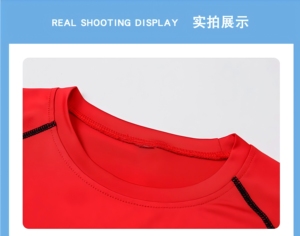T-Shirt Estiva da Uomo a Maniche Corte, Aderente e Compressiva, con Logo Personalizzato, Maglia Sportiva <span class=keywords><strong>Skinny</strong></span> per Allenamento di Basket e Bodybuilding - Product Image 5