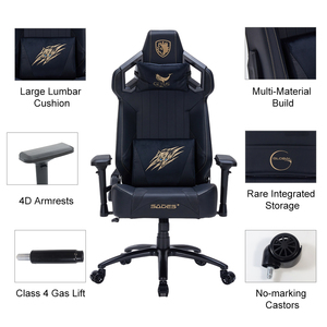Silla Gamer SADES Cetus Pro de Alta Calidad con Reposabrazos 4D Ajustables, Reclinable, Negra, para Oficina y Videojuegos - Product Image 4