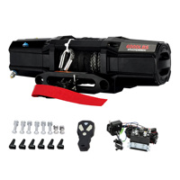 Treuil électrique ATV XQ E-type noir 6000lbs WD01-6000ES, corde synthétique en nylon