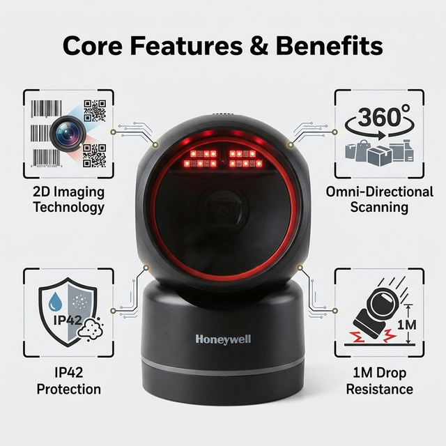 Honeywell Original HF680 2D Area Imager Scanner Retail POS Industrial Control and Automation QR Code Scanning Platform