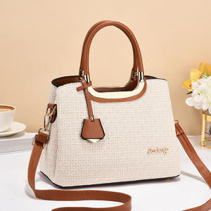 Bolsos de Mano de PU de Moda para Mujer al por Mayor, con Cierre de Cremallera, Correa Única, Patrón Tejido, Gran Capacidad para Verano/Otoño/Invierno - Product Image 2