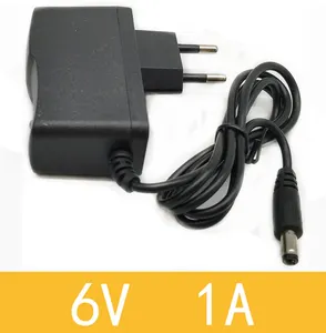 1Pcs 6V1A Nieuwe Ac 100V-240V Converter Adapter Dc 6V 1A 1000mA Voeding Eu plug Dc 5.5Mm X 2.1Mm