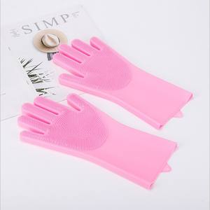 Fabricante al por mayor (paquete de 2) Magic Silicone Body guantes de baño para mascotas para Animal Perfect Bathe Shampoo Dog & Cat Brush Guantes - Product Image 6