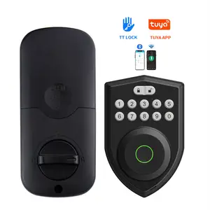 Smart Ttlock Tuya Digital Biometric Password Fingerprint catenaccio serrature esterne serratura a chiave per porta in legno