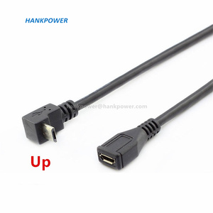 Cable de extensión Micro <span class=keywords><strong>USB</strong></span> de 5 pines, macho a hembra, 90 grados, arriba, abajo, izquierda y derecha, extensión Micro <span class=keywords><strong>USB</strong></span> - Product Image 2