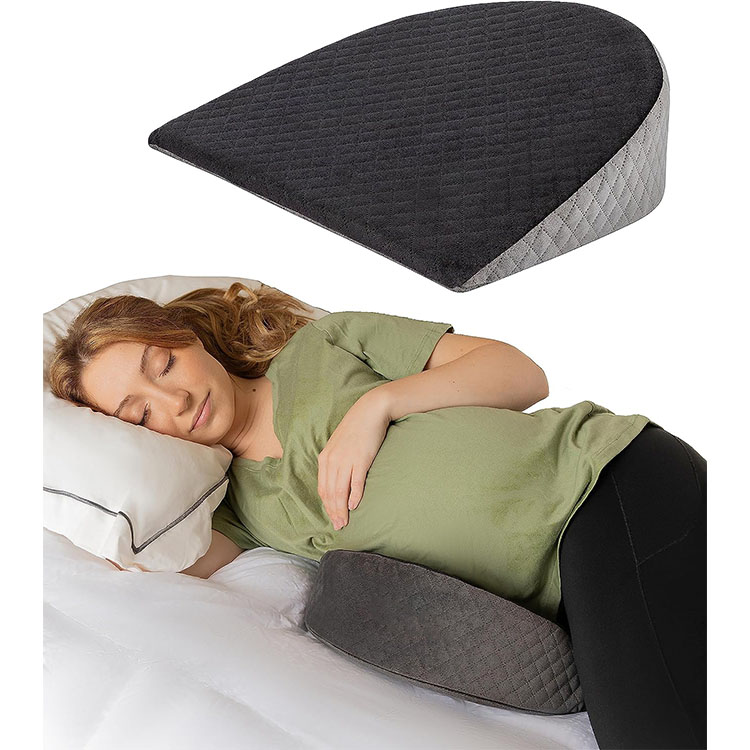 Memory Foam Wedge Pregnancy Pillow for Sleeping Back Knees and Legs Maternity Wedge Pillow for Belly Support