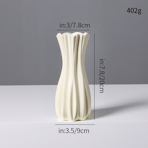 French Cream Style Light Luxury Ceramic Vase With Soft Matte Finish for Living Room <b>Table</b> Dried Fresh Flower Display - Product Image 5