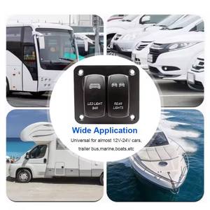 Panel sakelar laut otomotif 2 Gang 12V 20A kedap air - Product Image 6