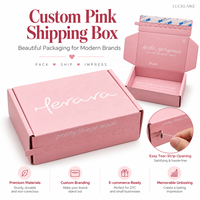 Emballage personnalisé pour soins de la peau, boîte en carton ondulé rose clair avec fermeture éclair auto-adhésive et bande détachable pour l'envoi postal