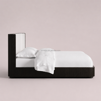 Meubles de chambre à coucher d'hôtel de luxe personnalisables, ensembles de literie classiques de taille king qunne, lit à cadre en bois