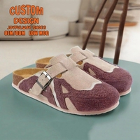 Sabots noirs tendance pour homme, sandales de plage à semelle souple, mules en cuir de vachette suédé pour femme, chaussures sabots personnalisées à enfiler