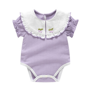 Abbigliamento Unisex per <span class=keywords><strong>Neonati</strong></span> in Maglia, Tuta Casual con Colletto a Bambola, Chiusura con Bottoni, Design Personalizzabili - Product Image 4