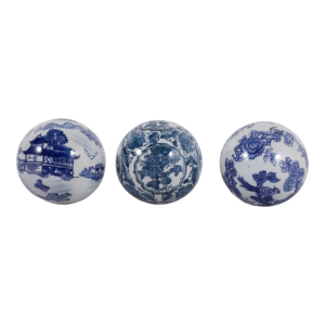 Orbe in Ceramica Stile Chinoiserie Classico, Elemento Decorativo per Casa, Bagno, Ufficio, Soggiorno, Esposizione su Scaffale - Product Image 4