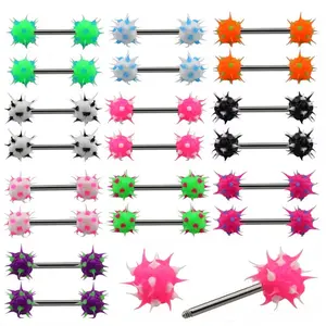 Koosh Bal Tong Barbell Ring 14G Tepel Piercing Sieraden