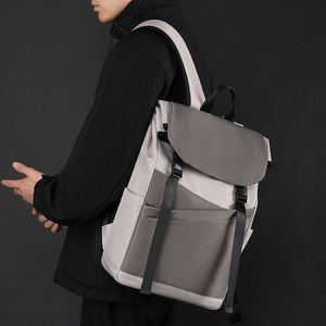 Nueva llegada de mochila de escuela secundaria universitaria personalizada para hombres adolescentes impermeable Flip Top Laptop mochila de poliéster de gran capacidad - Product Image 4