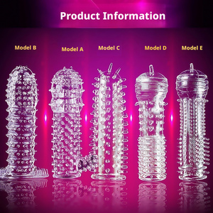 Manchon de préservatif en silicone cristallin pour hommes, préservatif réaliste en silicone à pois, préservatif sexuel, sex toys en silicone, préservatif godemiché - Product Image 6