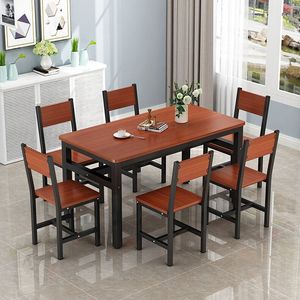 Ensemble table et chaises <span class=keywords><strong>de</strong></span> <span class=keywords><strong>cuisine</strong></span>, ensemble <span class=keywords><strong>de</strong></span> table <span class=keywords><strong>de</strong></span> salle à manger avec structure en métal et plateau en MDF pour 4 à 8 personnes - Product Image 6
