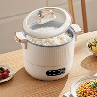Mini-cuiseur à riz électrique 1,2 L avec minuterie numérique, micro-pression, multifonction pour riz, soupe et cuisson à la vapeur, idéal pour la maison, le bureau et les voyages