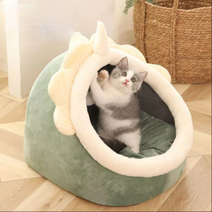 Envoltura semicerrada <span class=keywords><strong>para</strong></span> todas las estaciones, Linda cama cálida <span class=keywords><strong>para</strong></span> mascotas, uso en invierno, jaulas <span class=keywords><strong>para</strong></span> mascotas, casas, linda casa de gato de peluche <span class=keywords><strong>para</strong></span> interiores - Product Image 6