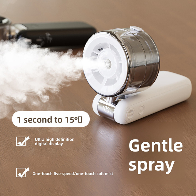 3600mAh Rechargeable 5 Speeds Personal Foldable Water Mister Misting Fan Portable Handheld Turbo Fan with Cool Mist Spray