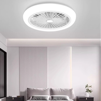 Ventilador de Techo LED Moderno con Motor AC, Luz Integrada, Silencioso, con Control Remoto, de Plástico, para Hogar y Oficina