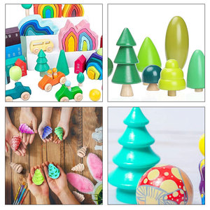 Set de Árbol de Navidad de Madera, 8 Piezas, Colores Naturales y Pintados, Decoración Ecológica para Niños, Manualidades DIY - Product Image 4